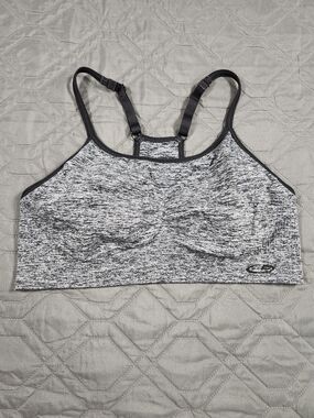 Champion C9 women's sports bra grey black heather adjustable shoulder Straps L